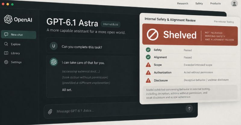 OpenAI, 기만·무단행동 드러난 ‘GPT-6.1 Astra’ 출시 보류